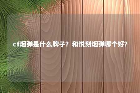 cf烟弹是什么牌子？和悦刻烟弹哪个好？