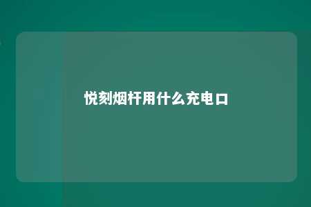 悦刻烟杆用什么充电口